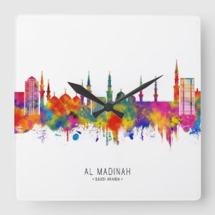 Medina Saudi-Arabië Skyline Vierkante Klok