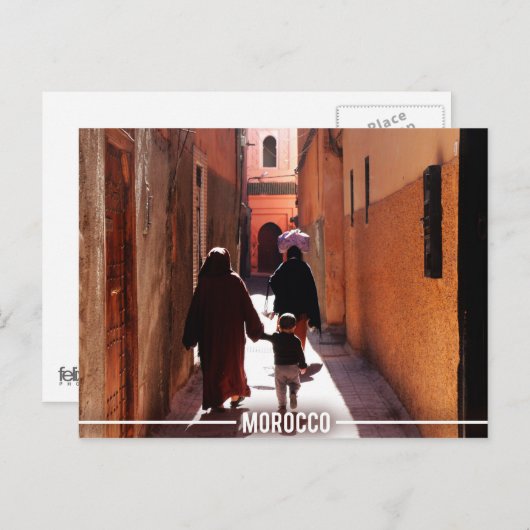 Medina Streets, Marrakesh Marokko Briefkaart (Voorkant / Achterkant)