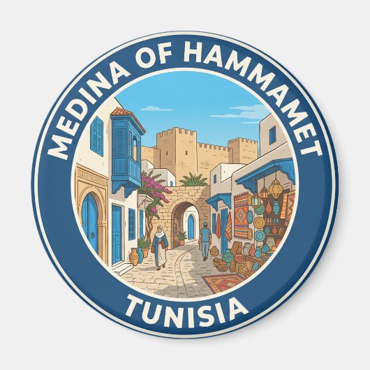 Medina van Hammamet Tunesië Magneet (Voorkant)
