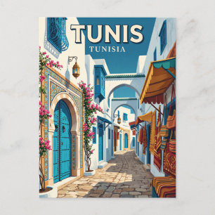 Medina van Tunis Tunesië Briefkaart