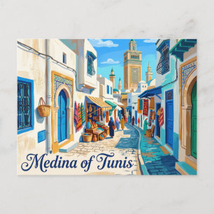 Medina van Tunis Tunesië Briefkaart
