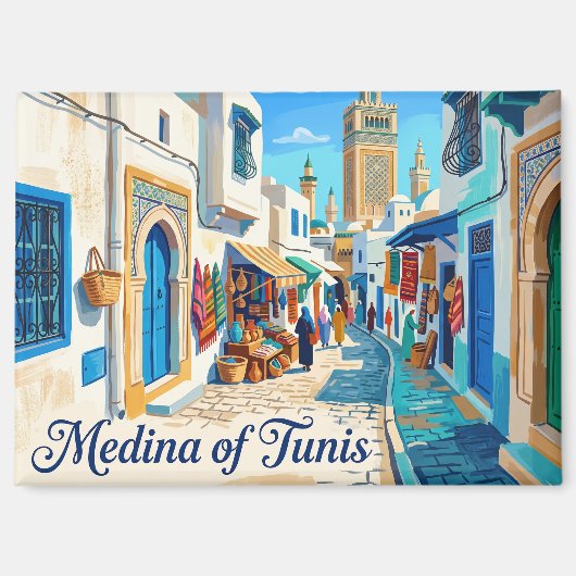 Medina van Tunis Tunesië Magneet (Voorkant)