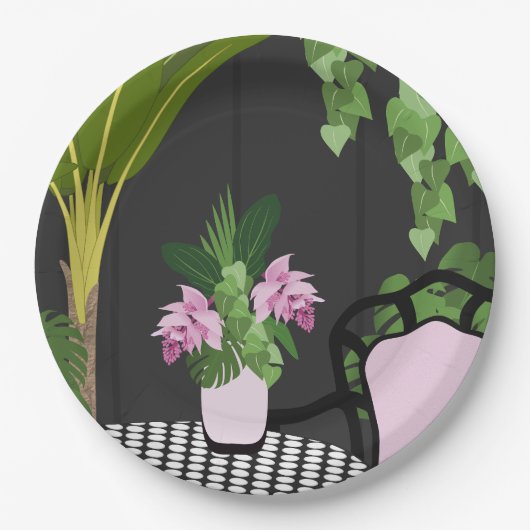 Medinilla Tafel Centrumstuk Tuin Binnenplaats Papieren Bordje (Voorkant)