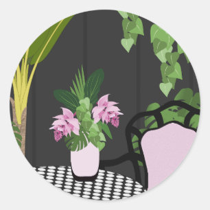 Medinilla Tafel Centrumstuk Tuin Binnenplaats Ronde Sticker