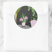 Medinilla Tafel Centrumstuk Tuin Binnenplaats Ronde Sticker (Tas)