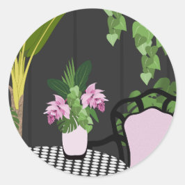 Medinilla Tafel Centrumstuk Tuin Binnenplaats Ronde Sticker