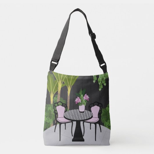 Medinilla Tuin Binnenplaats Crossbody Tas (Voorkant)