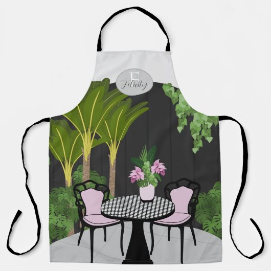 Medinilla Tuin Binnenplaats Monogram Schort (Voorkant)