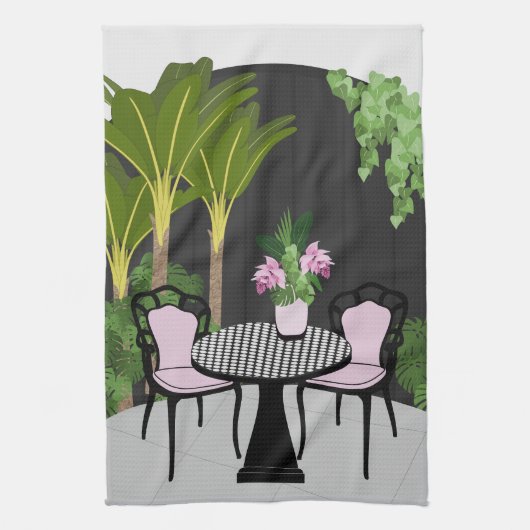 Medinilla Tuin Binnenplaats Theedoek (Verticaal)