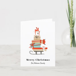 Medio-century Modern geïllustreerd kerstfeest Feestdagen Kaart