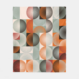 Medio-eeuw geometrisch, abstract kleurrijk patroon fleece deken