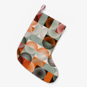 Medio-eeuw geometrisch, abstract kleurrijk patroon kleine kerstsok (Voorkant (Hangend))