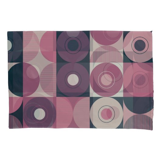Medio-eeuw geometrisch: abstract kleurrijk patroon kussensloop (Voorkant)