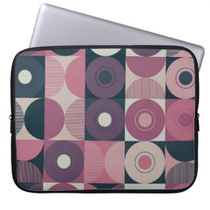 Medio-eeuw geometrisch: abstract kleurrijk patroon laptop sleeve