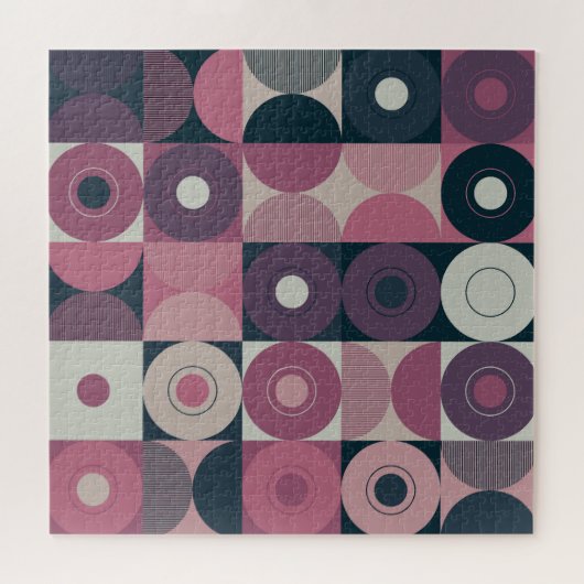 Medio-eeuw geometrisch: abstract kleurrijk patroon legpuzzel (Horizontaal)