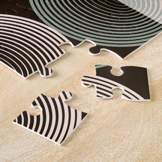 Medio-eeuw geometrisch, abstract kleurrijk patroon legpuzzel (Zijkant)