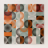 Medio-eeuw geometrisch, abstract kleurrijk patroon legpuzzel (Horizontaal)