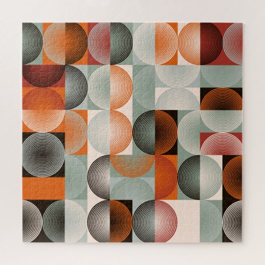 Medio-eeuw geometrisch, abstract kleurrijk patroon legpuzzel (Horizontaal)