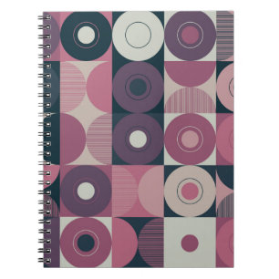Medio-eeuw geometrisch: abstract kleurrijk patroon notitieboek