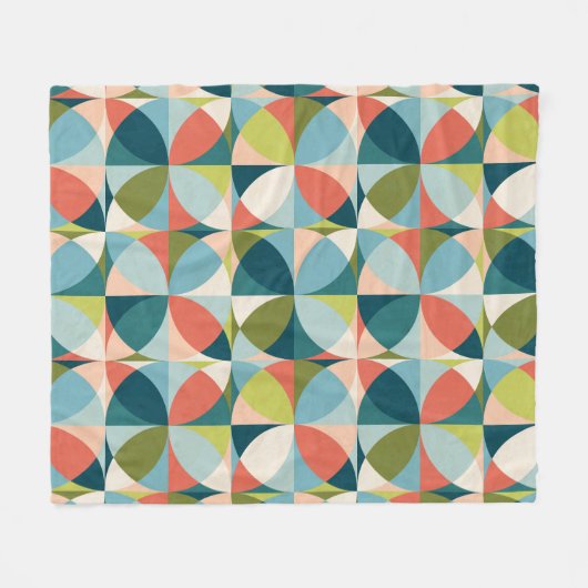 Medio-eeuw geometrisch, Abstract naadloos ontwerp. Fleece Deken (Voorkant (Horizontaal))