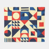 Medio eeuw geometrisch: funky retro patroon. fleece deken (Voorkant (Horizontaal))