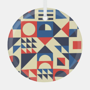 Medio eeuw geometrisch: funky retro patroon. glas ornament