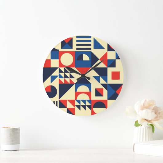 Medio eeuw geometrisch: funky retro patroon. grote klok (Huis)