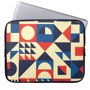 Medio eeuw geometrisch: funky retro patroon. laptop sleeve