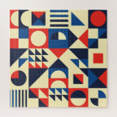 Medio eeuw geometrisch: funky retro patroon. legpuzzel (Verticaal)