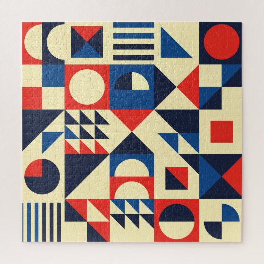 Medio eeuw geometrisch: funky retro patroon. legpuzzel (Verticaal)