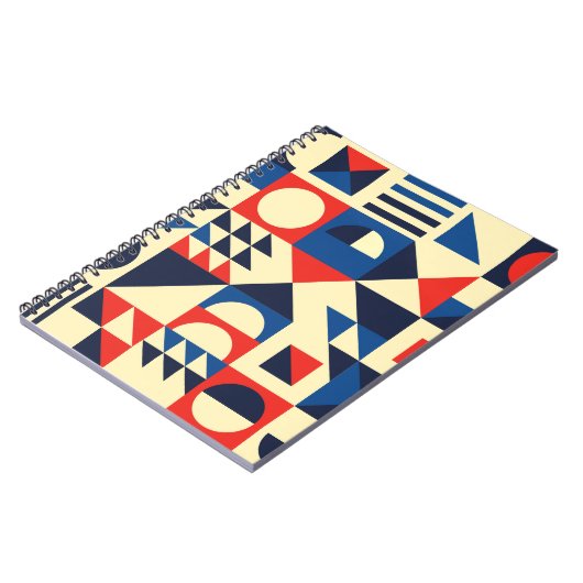 Medio eeuw geometrisch: funky retro patroon. notitieboek (Linkerzijde)