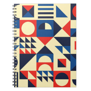 Medio eeuw geometrisch: funky retro patroon. notitieboek