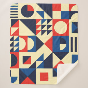 Medio eeuw geometrisch: funky retro patroon. sherpa deken