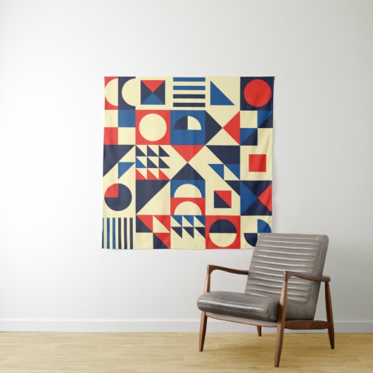 Medio eeuw geometrisch: funky retro patroon. wandkleed (In situ)