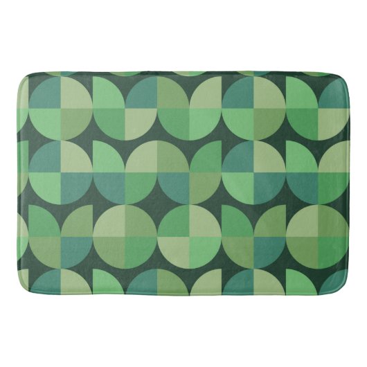 Medio eeuw geometrisch groen Blauwgroen patroon Badmat (Voorkant)