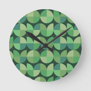 Medio eeuw geometrisch groen Blauwgroen patroon Ronde Klok