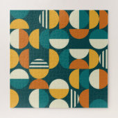 Medio eeuw geometrisch: minimalistisch retro desig legpuzzel (Horizontaal)