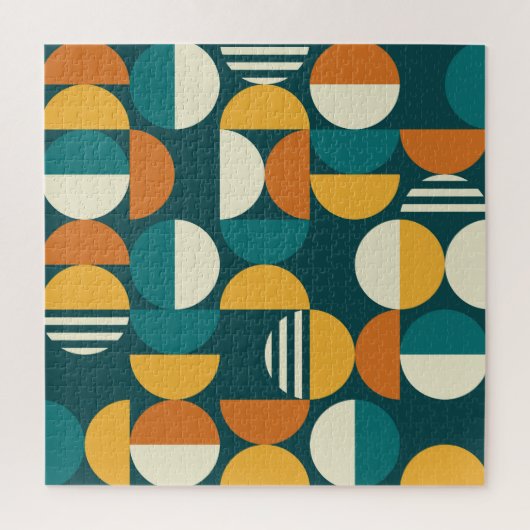 Medio eeuw geometrisch: minimalistisch retro desig legpuzzel (Verticaal)