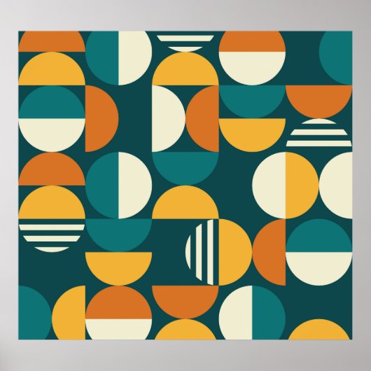 Medio eeuw geometrisch: minimalistisch retro desig poster (Voorkant)