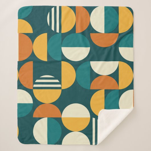 Medio eeuw geometrisch: minimalistisch retro desig sherpa deken (Voorkant)