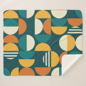 Medio eeuw geometrisch: minimalistisch retro desig sherpa deken (Voorkant (horizontaal))