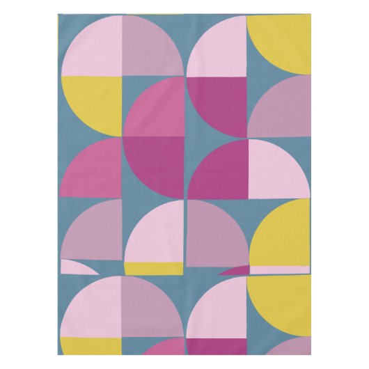 Medio eeuw geometrisch ontwerp Paarse geel blauw Tafelkleed (Voorkant)