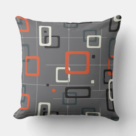 Medio-eeuw geometrisch patroon kussen (Voorkant)