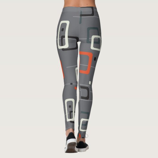 Medio-eeuw geometrisch patroon leggings (Achterkant)