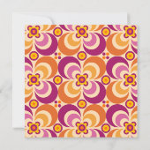 Medio Eeuw Geometrische Floral Paarse Oranje bruil Kaart (Achterkant)