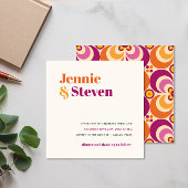 Medio Eeuw Geometrische Floral Paarse Oranje bruil Kaart