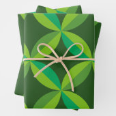 Medio eeuw geometrische Limoen Mint Green Circles Inpakpapier Vel (In situ)