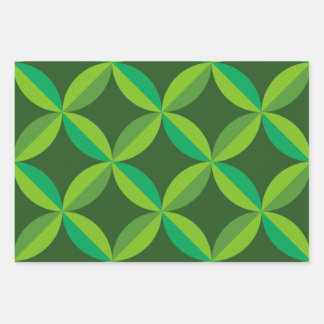 Medio eeuw geometrische Limoen Mint Green Circles Inpakpapier Vel