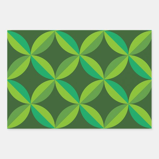Medio eeuw geometrische Limoen Mint Green Circles Inpakpapier Vel (Voorkant)