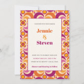 Medio eeuw geometrische moderne Paarse Oranje brui Kaart (Voorkant)